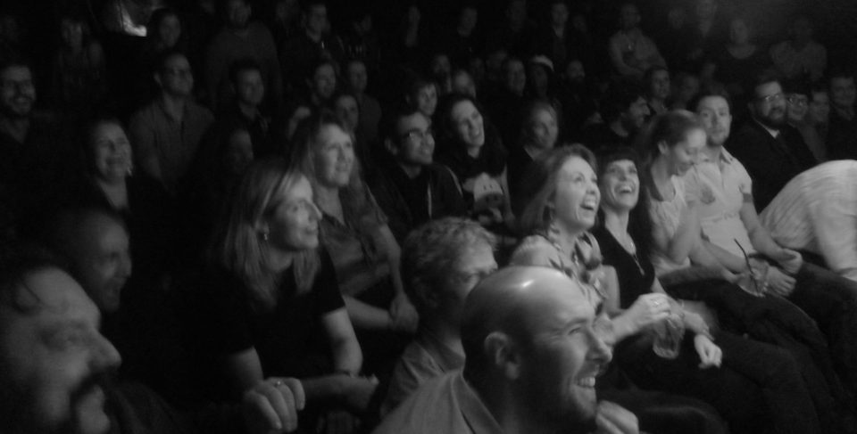 Audience Laughing 2 bw