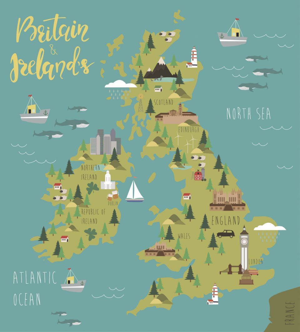 Map of Britain and Ireland's